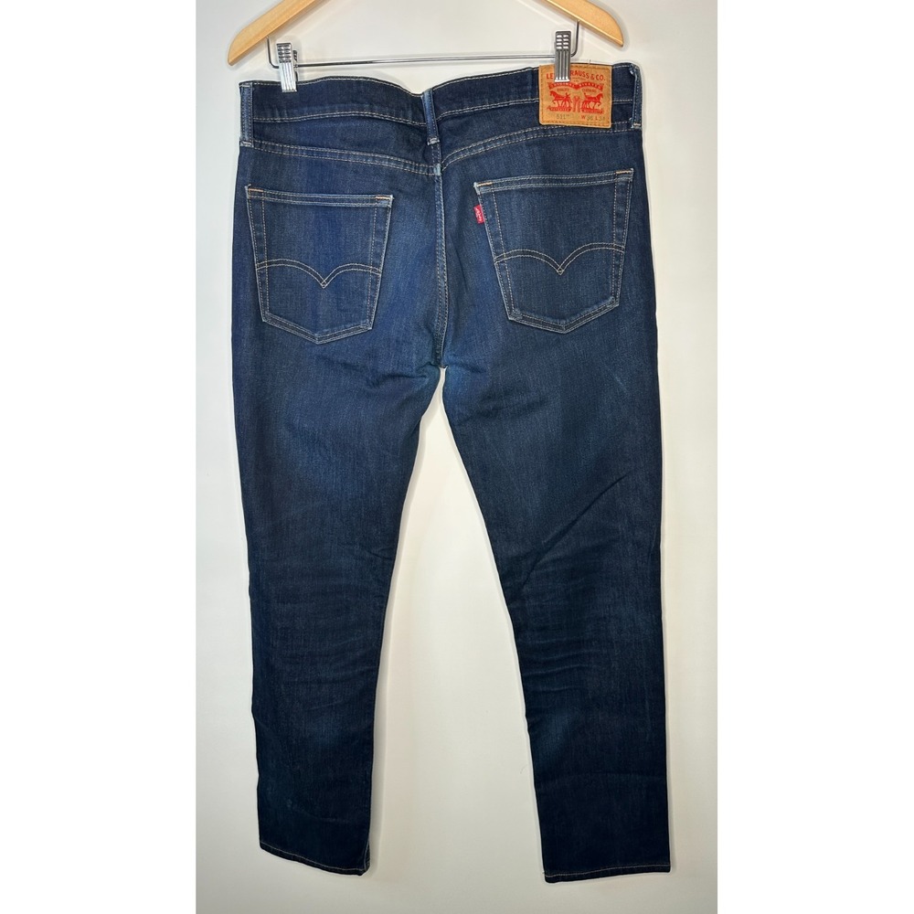 Levi's 511 Slim Men's Jeans Dark Wash Blue Denim 36 x 34 Dark Hollow 5 Pocket - Picture 12 of 16